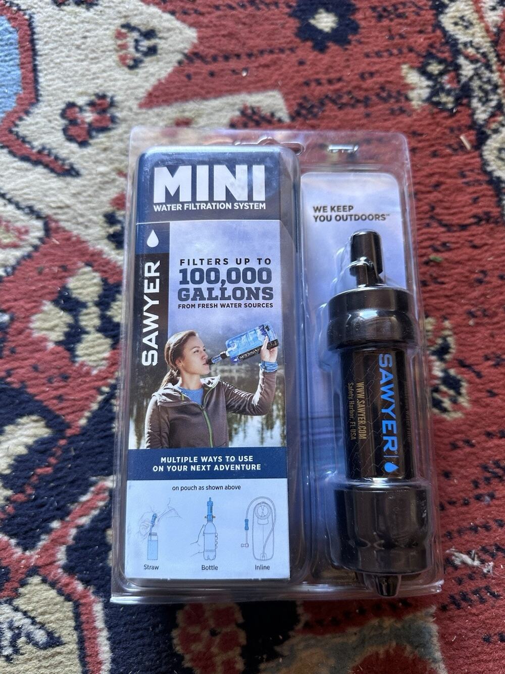 Sawyer MINI Water Filtration System NEW Sealed Micron Camping Hiking Emergency
